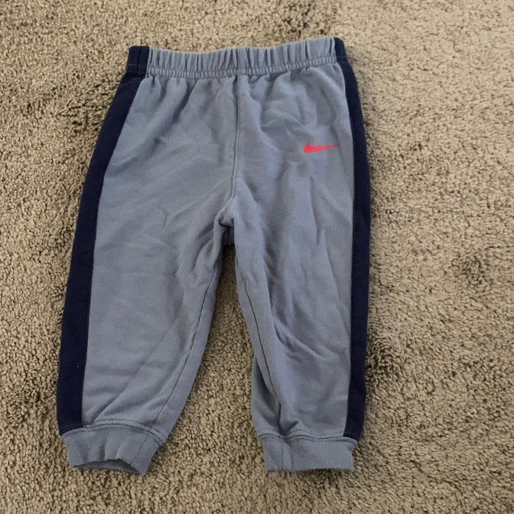 Nike Kids Joggers in Gray and Navy with Red Swoosh